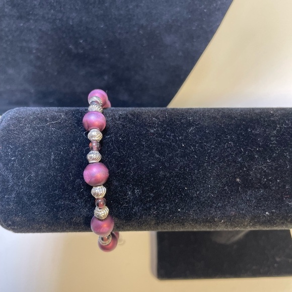 Cancer Survivor Silver and Purple Women's Bracelet 8” - Picture 3 of 5